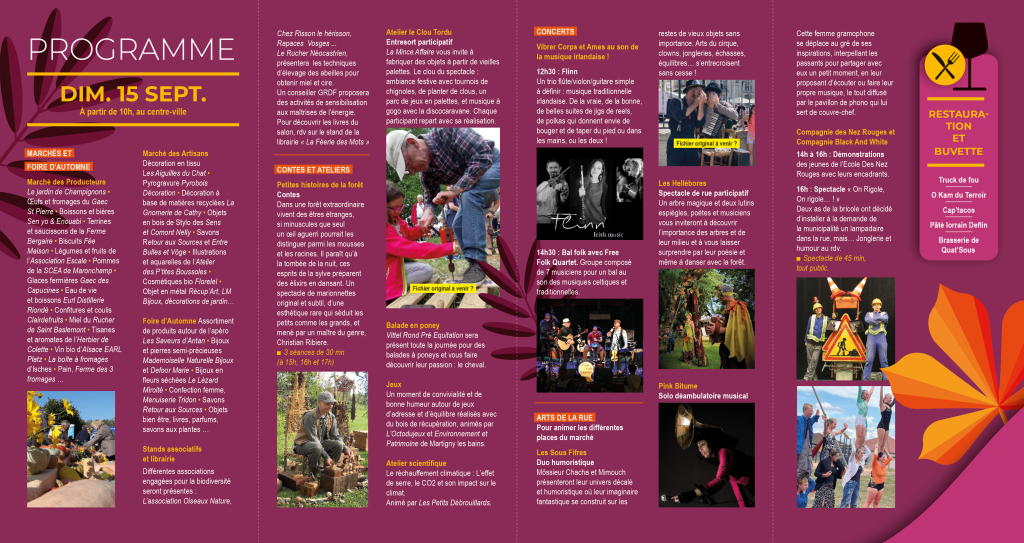 programme Fête de l'Automne contrexéville