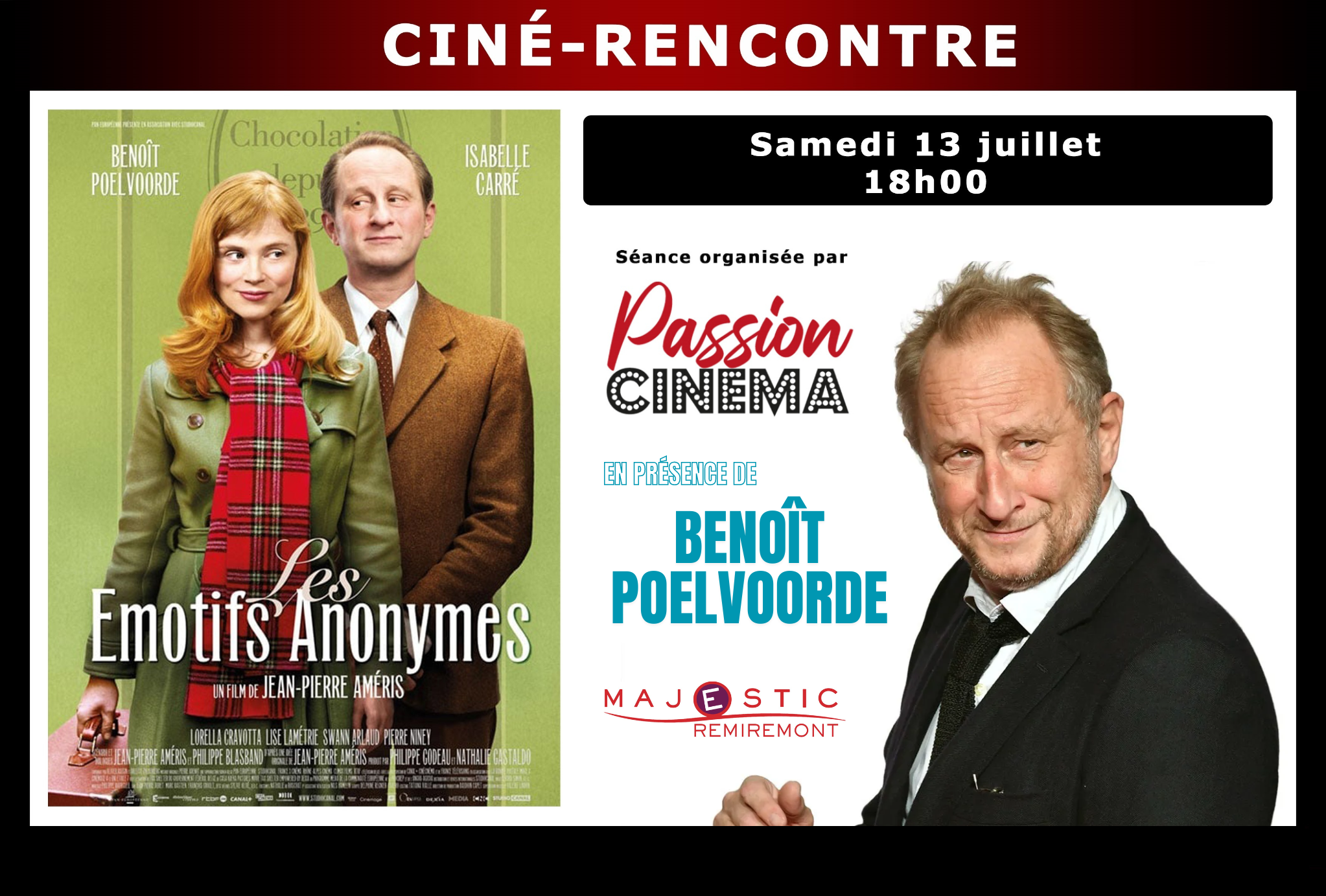 Ciné rencontre Benoît POELVOORDE