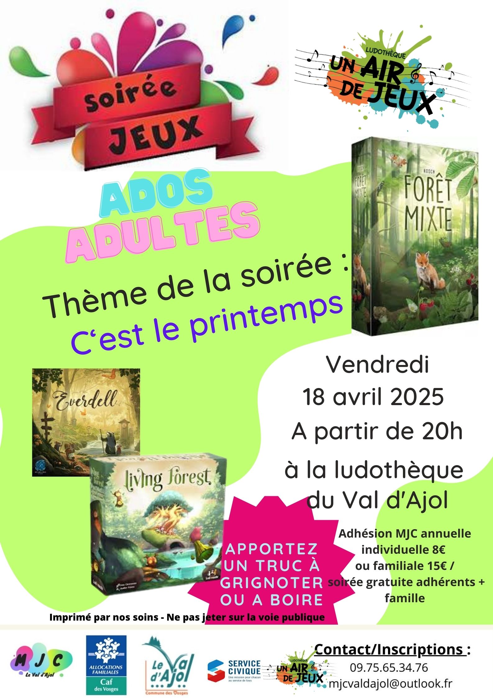 Soirée jeux de société  « C’est le printemps »