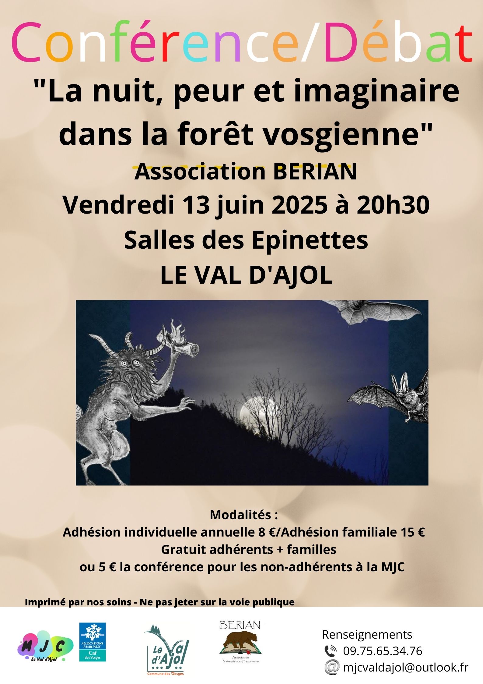 Conférence « La nuit, peur et imaginaire dans la forêt vosgienne »