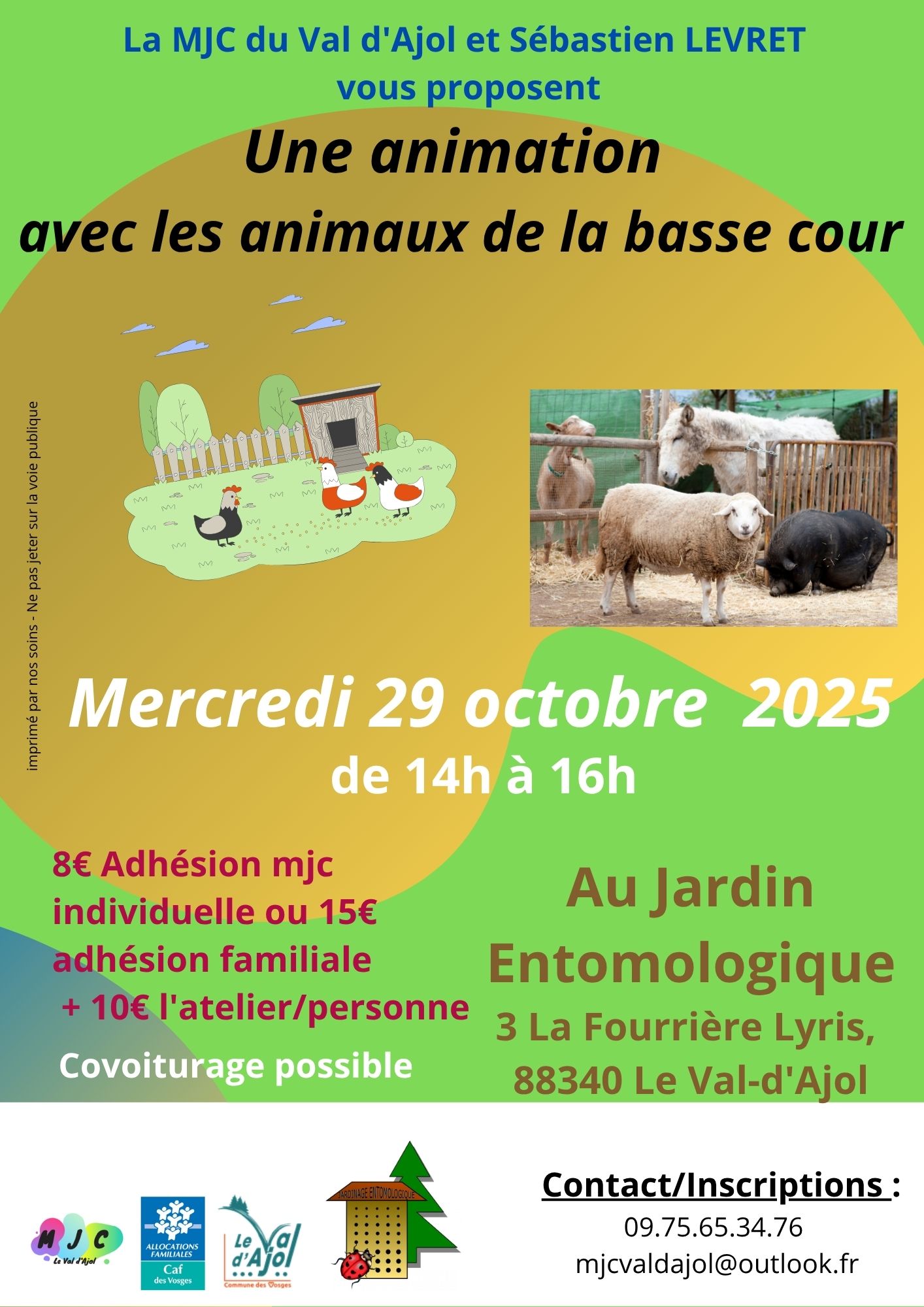Animation avec les animaux de la basse cour