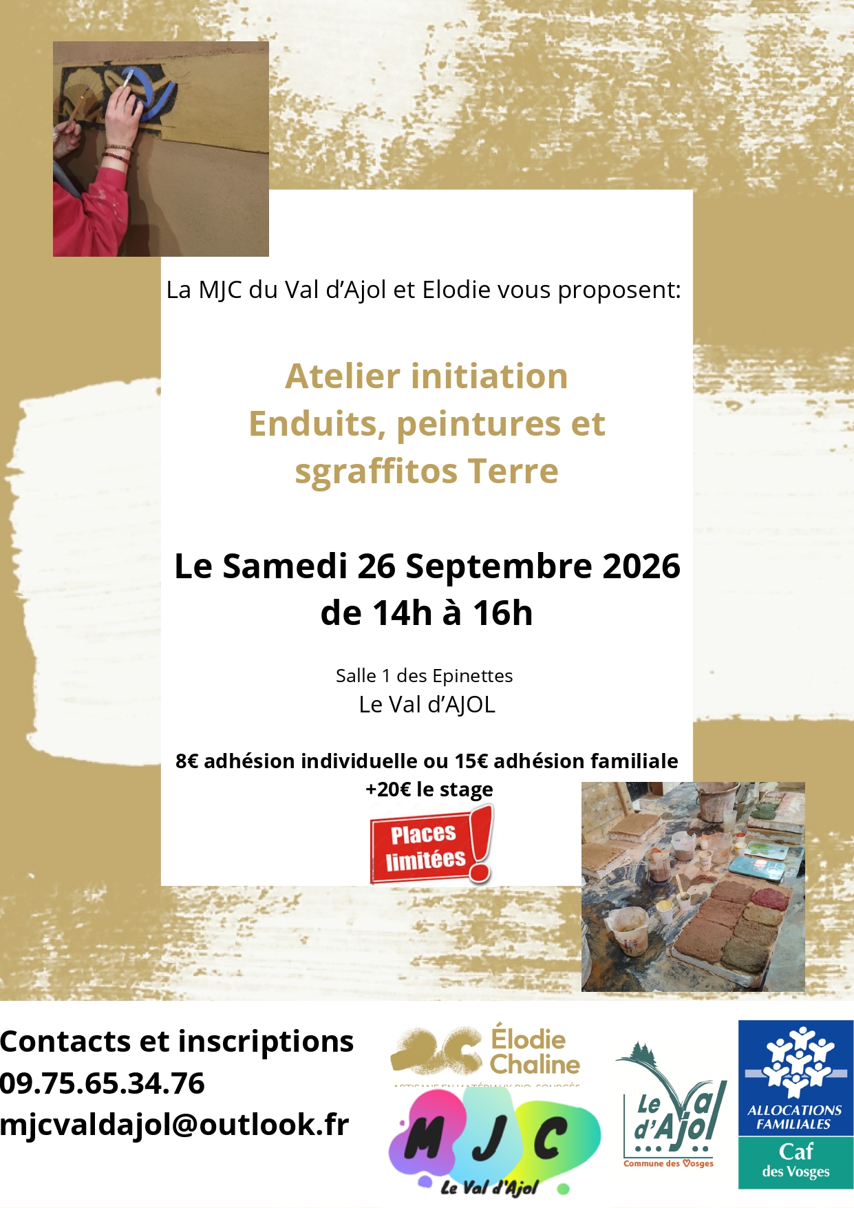 Atelier initiation enduits peintures et sgraffito Terre