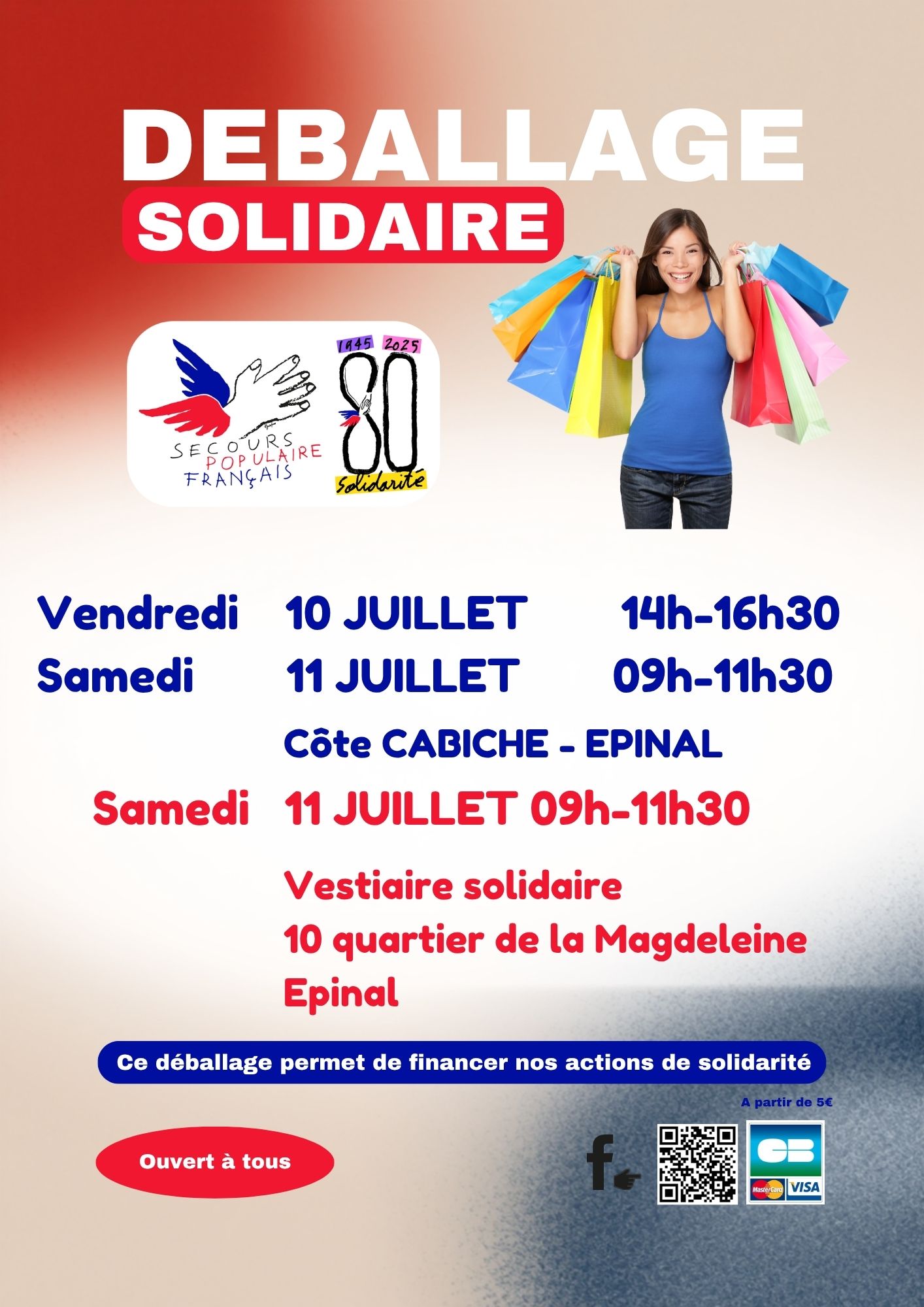Déballage solidaire Secours populaire français