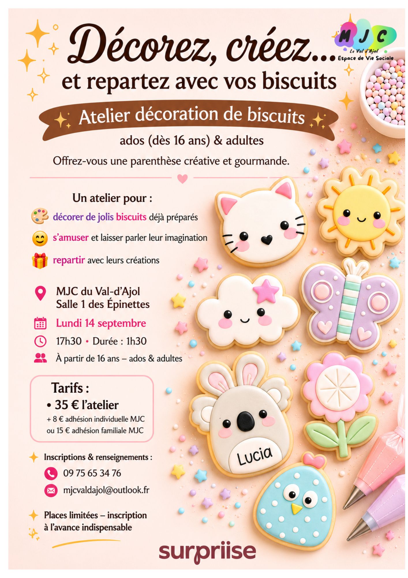 Atelier adultes décoration de biscuits
