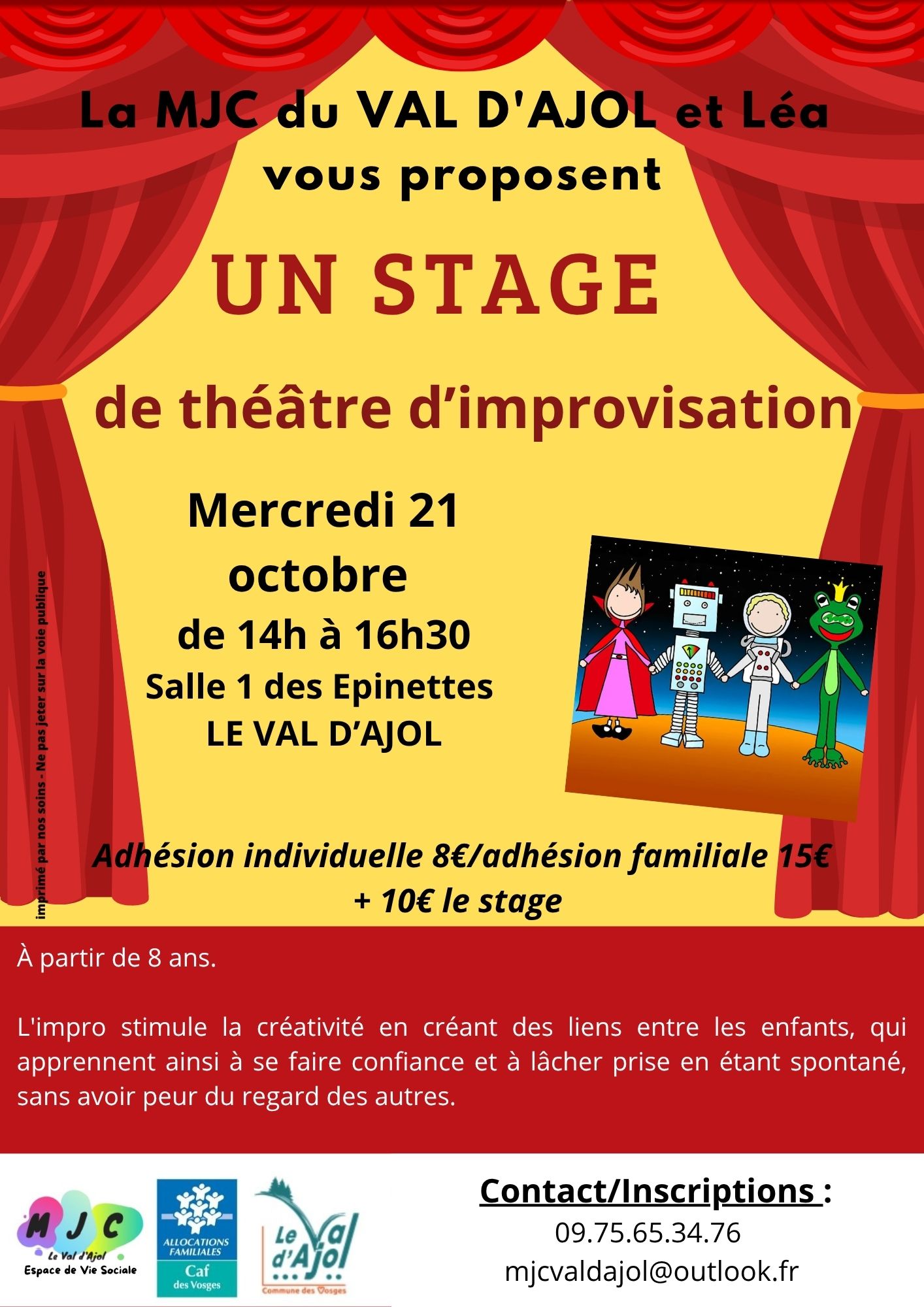 Stage de théâtre d&rsquo;improvisation