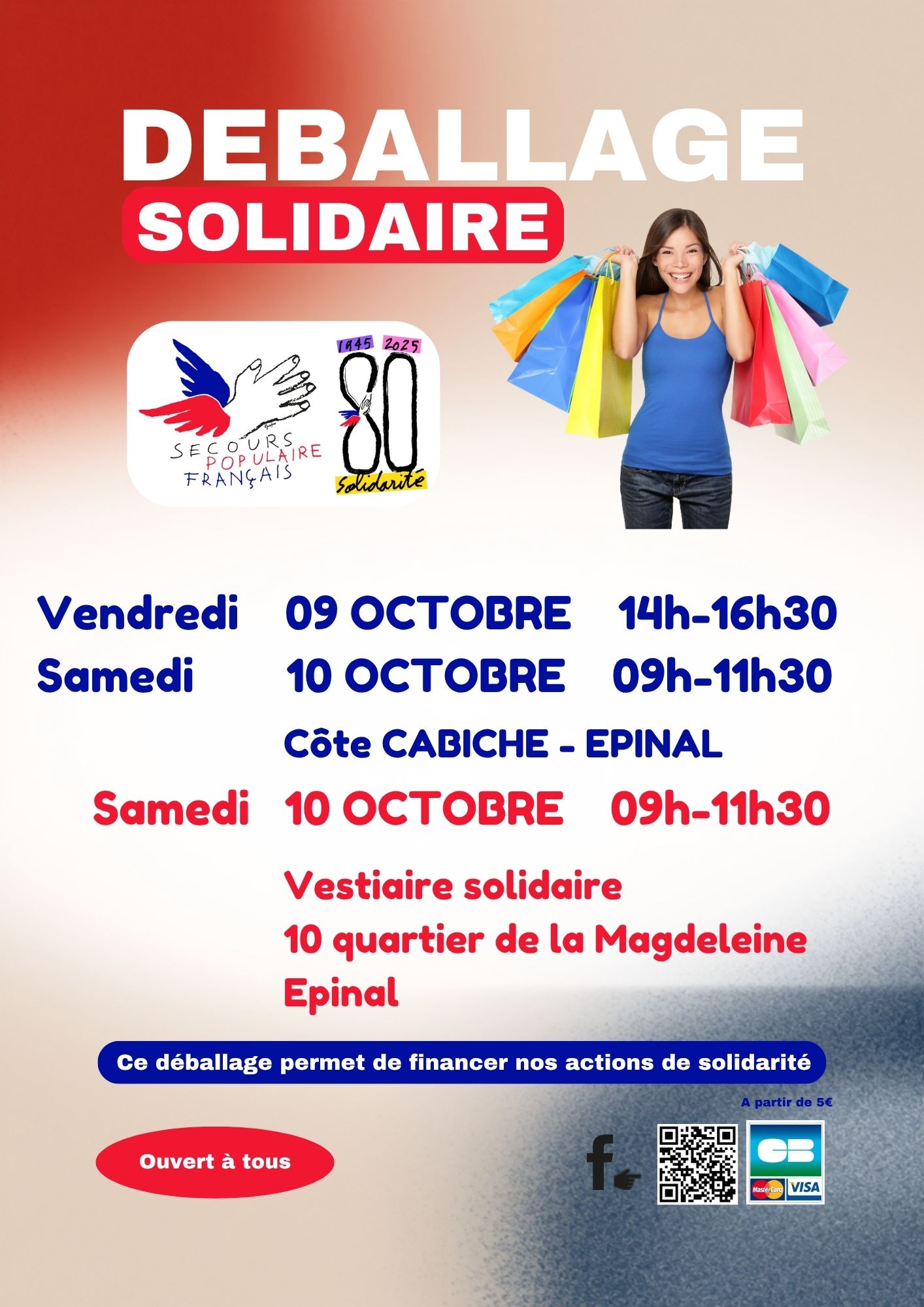 Déballage solidaire Secours populaire français