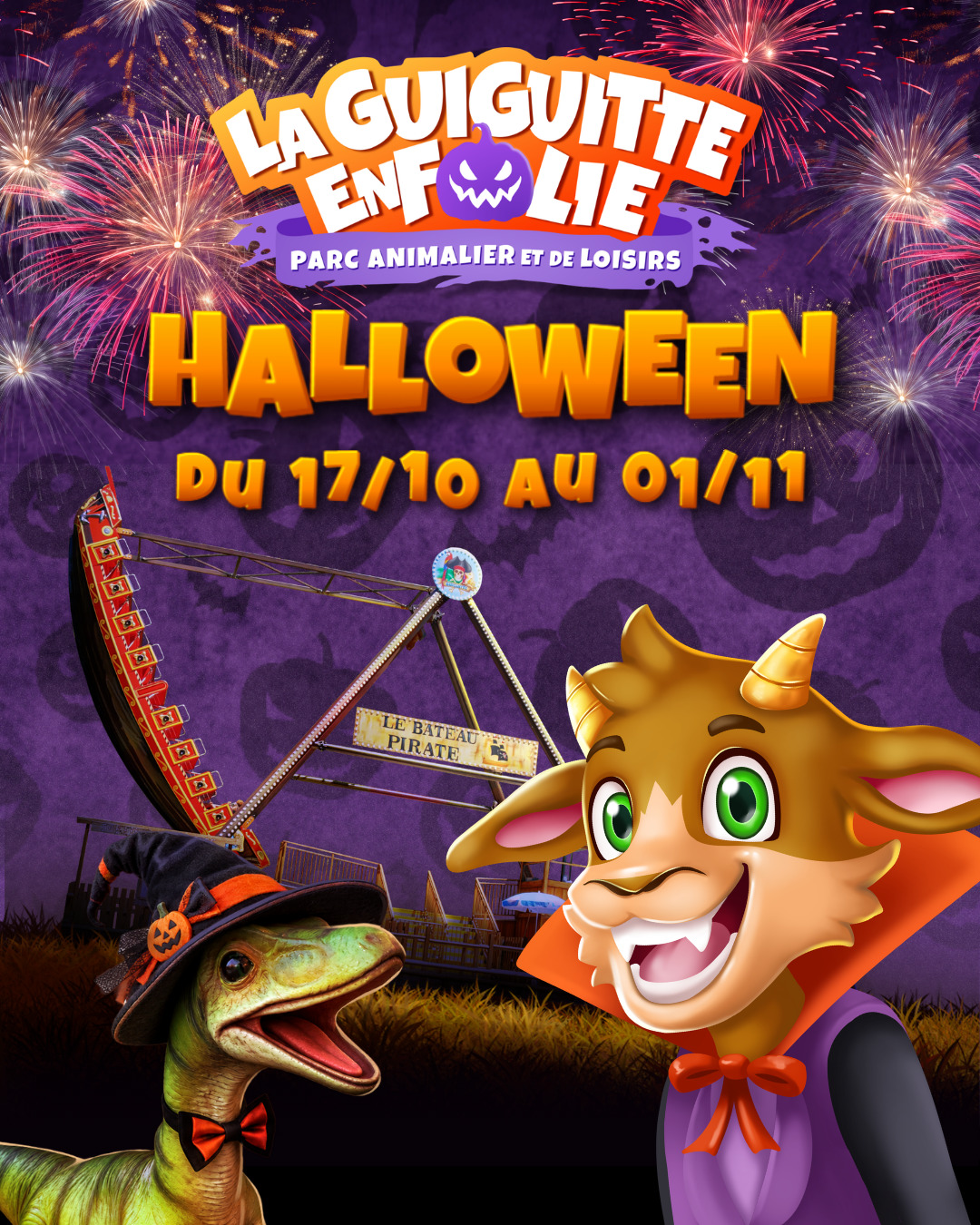 Guiguitte en Folie fête Halloween : feux d’artifice et animations près de Besançon